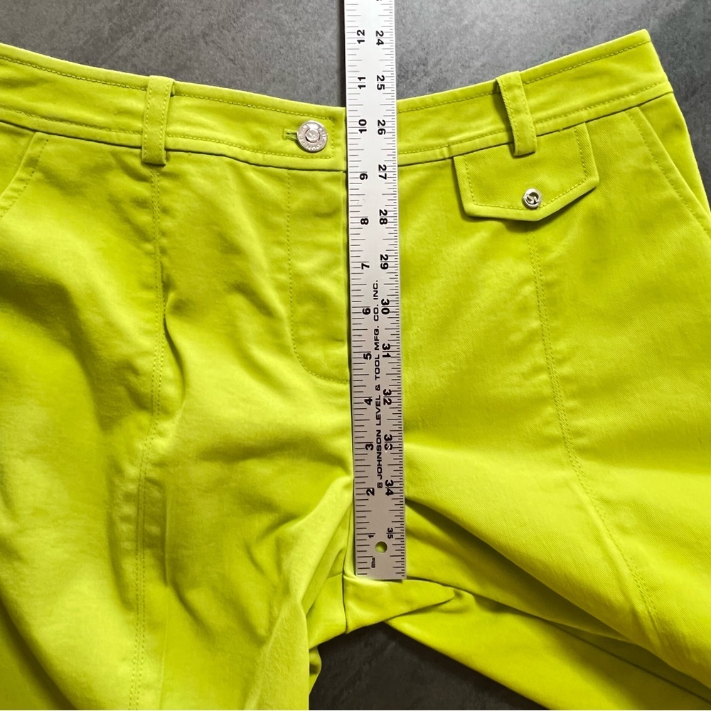 St.‎ John Sport Stretch Chambray Bermuda Lime Green Short Y2K Women’s Size 8 - Picture 10 of 12
